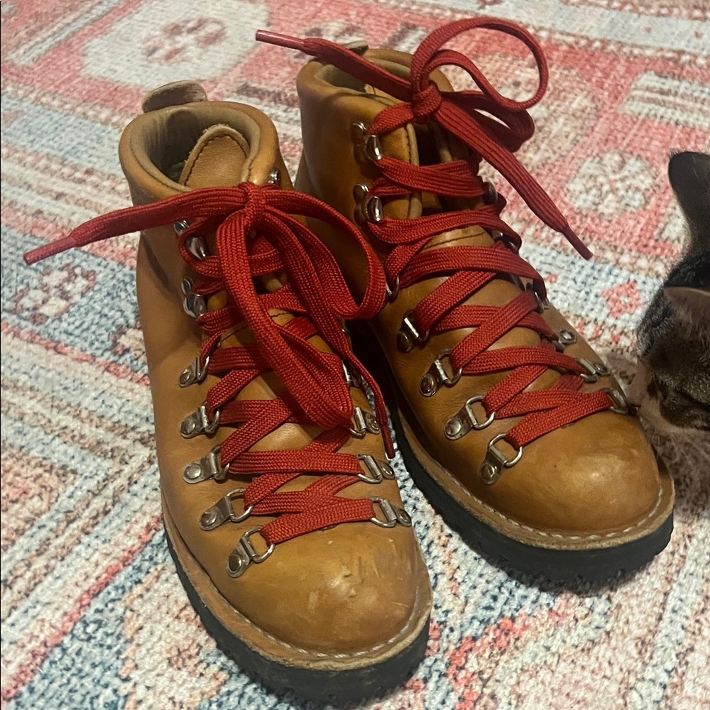Danner Tan Boots with Red Laces